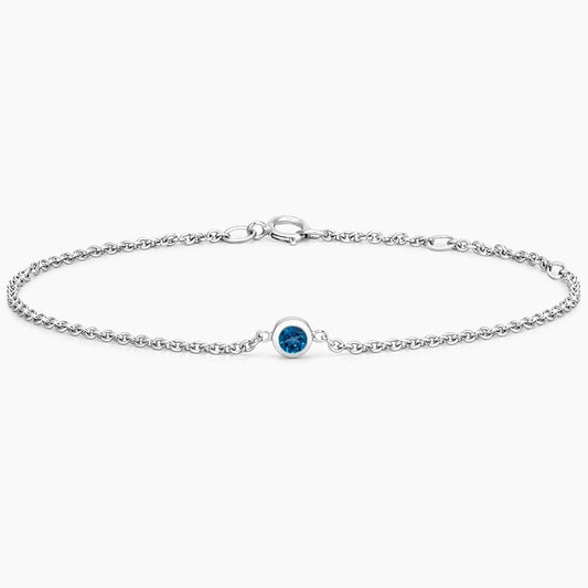 Carave Paris Blue Solitaire Gemstone Chain Bracelet