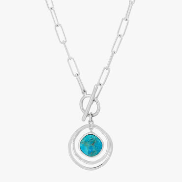 Carave Paris Turquoise Toggle Circle Pendant Necklace