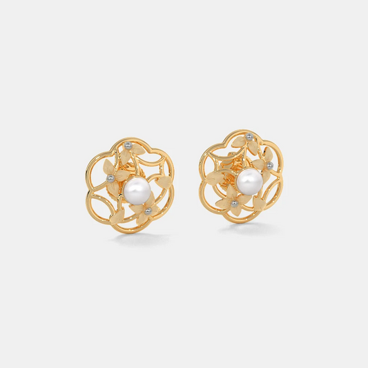Carave Paris Pearl Garden Floral Stud Earrings