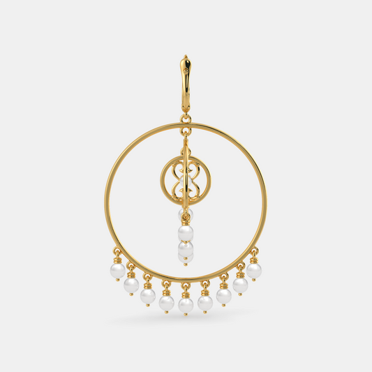 Carave Paris Pearl Halo Circle Drop Earring