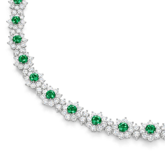 Carave Paris Emerald Halo Tennis Necklace