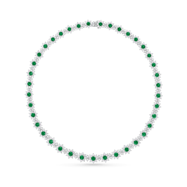 Carave Paris Emerald Halo Tennis Necklace