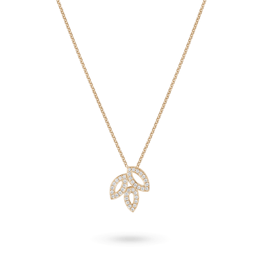 Carave Paris Triple Leaf Diamond Pendant Necklace
