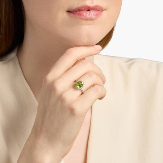 Carave Paris Peridot Halo Ring