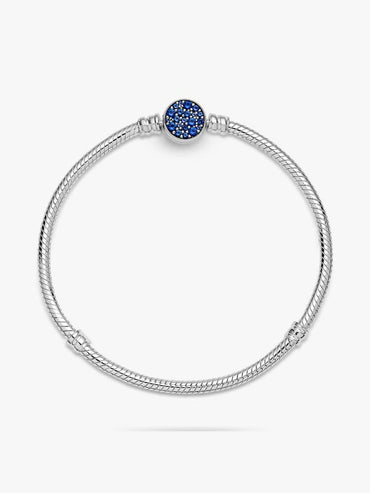 Carave Paris Blue Pavé Clasp Snake Chain Bracelet