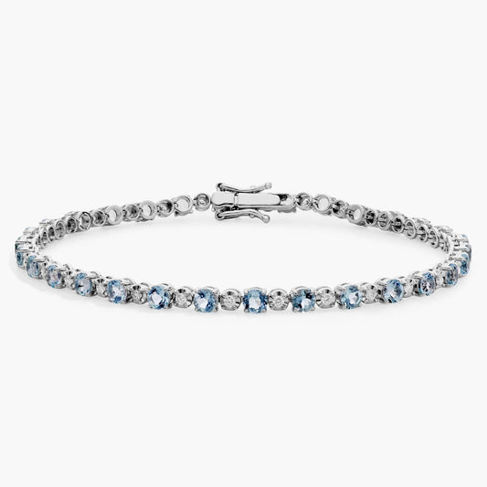 Carave Paris Blue Aquamarine Tennis Bracelet