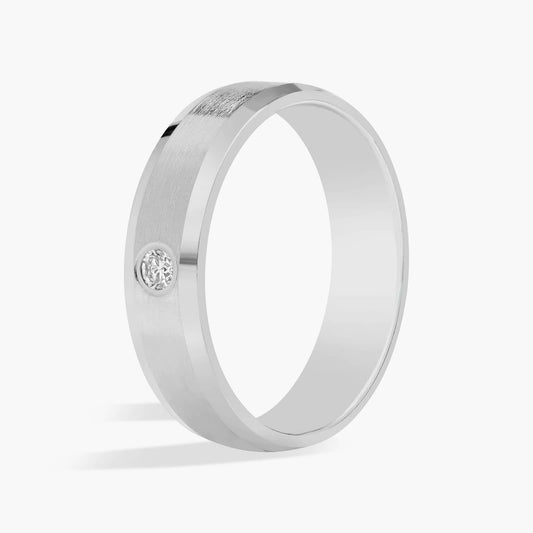 Carave Paris Brushed Diamond Accent Wedding Band Ring