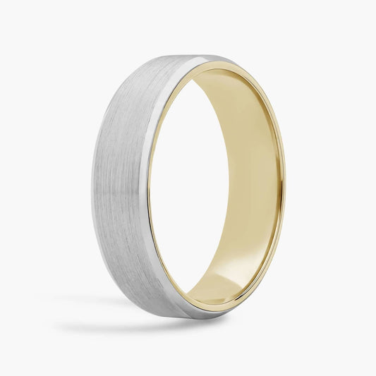 Carave Paris Brushed Two Tone Wedding Band Ring