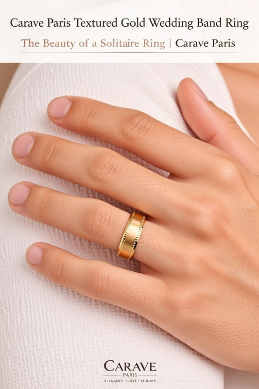 Carave Paris Textured Gold Wedding Band Ring
