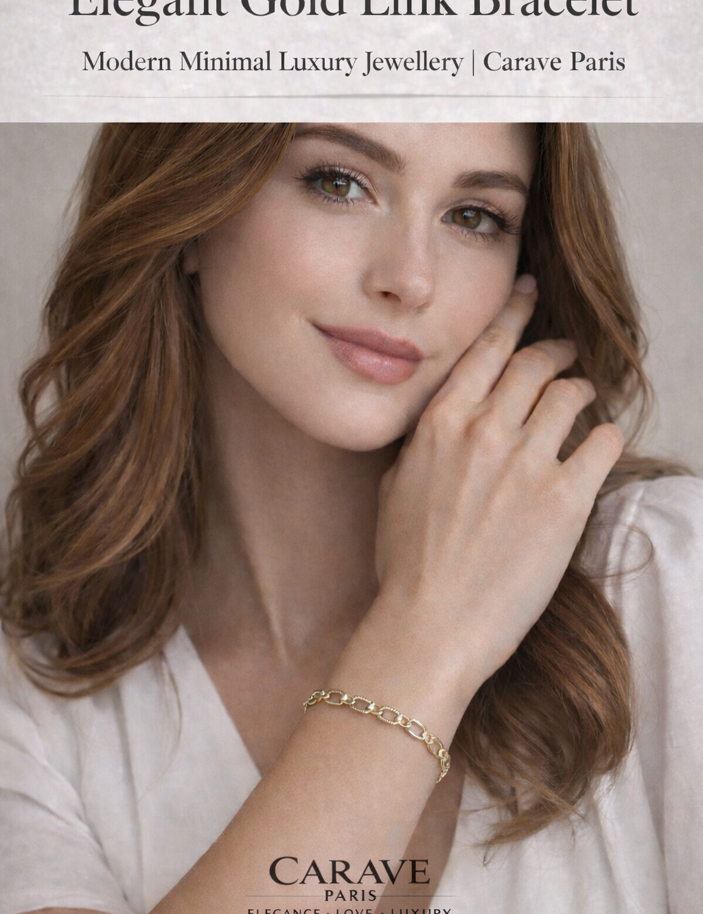 Elegant Gold Link Bracelet for Women Modern Minimal Luxury Jewellery | Carave Paris