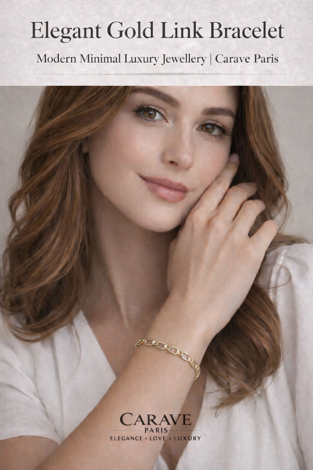 Elegant Gold Link Bracelet for Women Modern Minimal Luxury Jewellery | Carave Paris