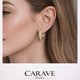 Gold Baguette Diamond Hoop Earrings for Women Elegant Modern Statement Jewellery | Carave Paris