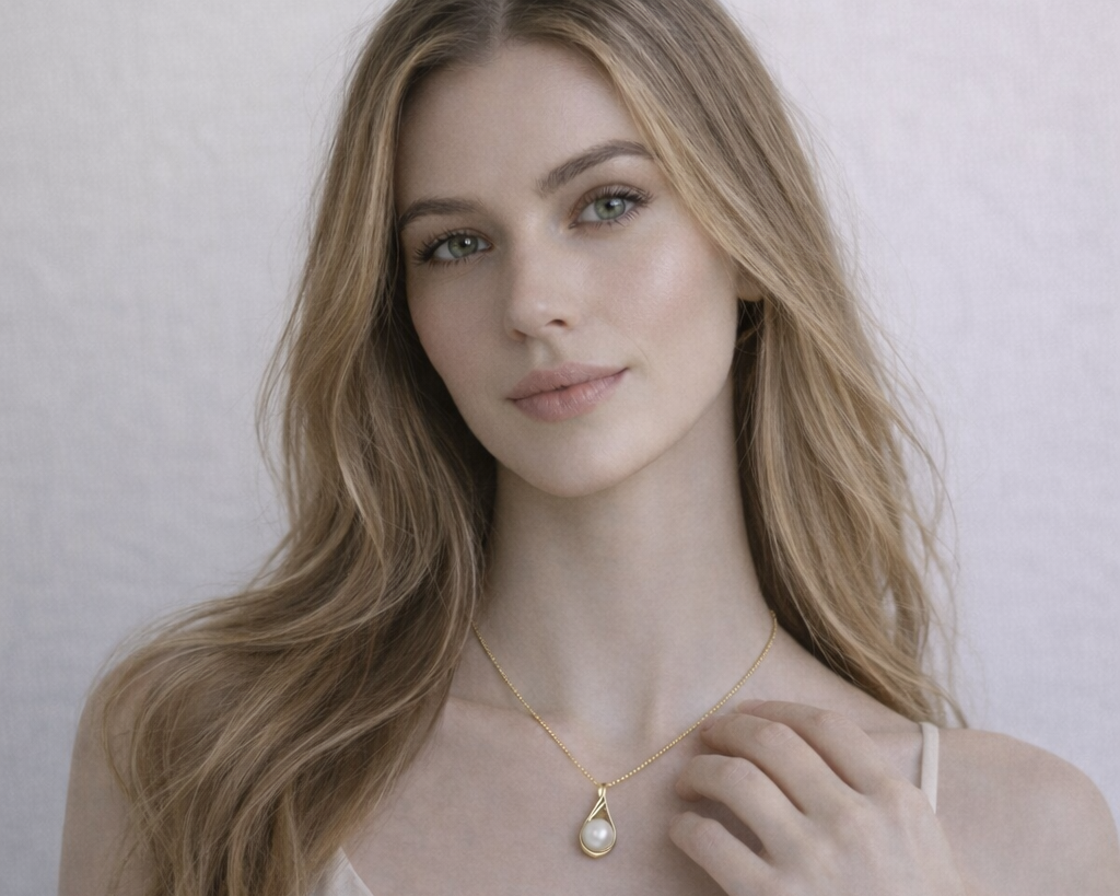 Gold Pearl Pendant Necklace for Women Elegant Minimal Fine Jewellery | Carave Paris