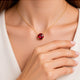 Gold Red Solitaire Pendant Necklace A Timeless Touch of Elegance