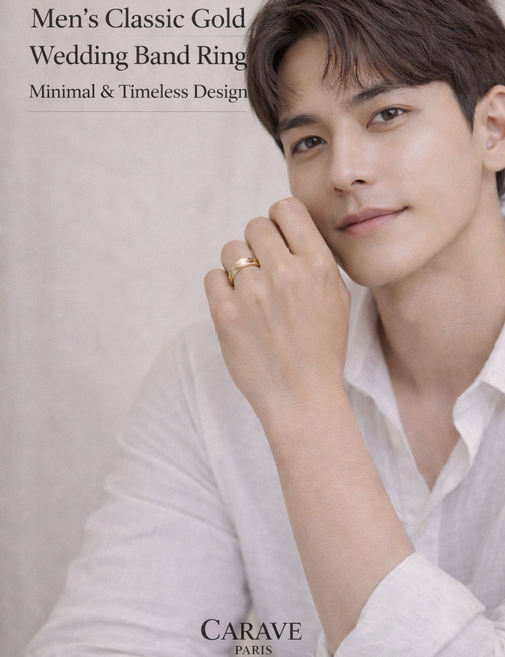 Men’s Classic Gold Wedding Band Ring Minimal & Timeless Design | Carave Paris