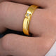 Men’s Gold Band Ring with Subtle Diamond Accent  Minimalist Luxury Wedding Ring for Men | Carave Paris