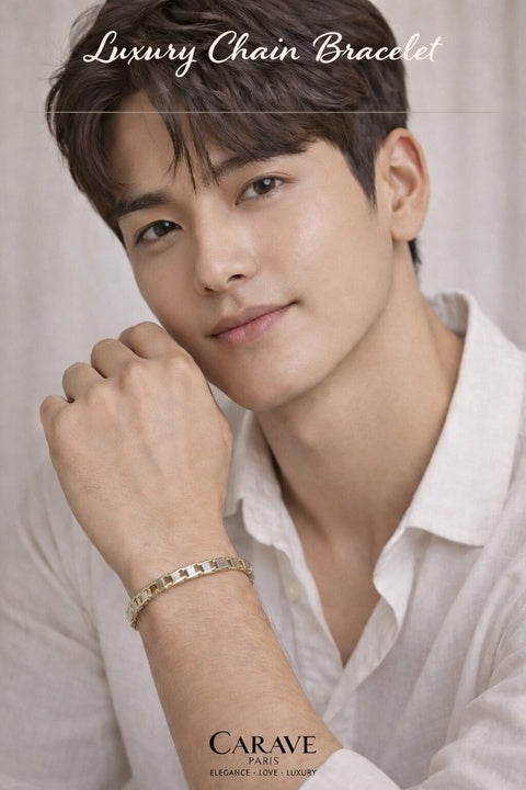 Men’s Gold Link Bracelet Modern Luxury Chain Bracelet for Everyday Style | Carave Paris