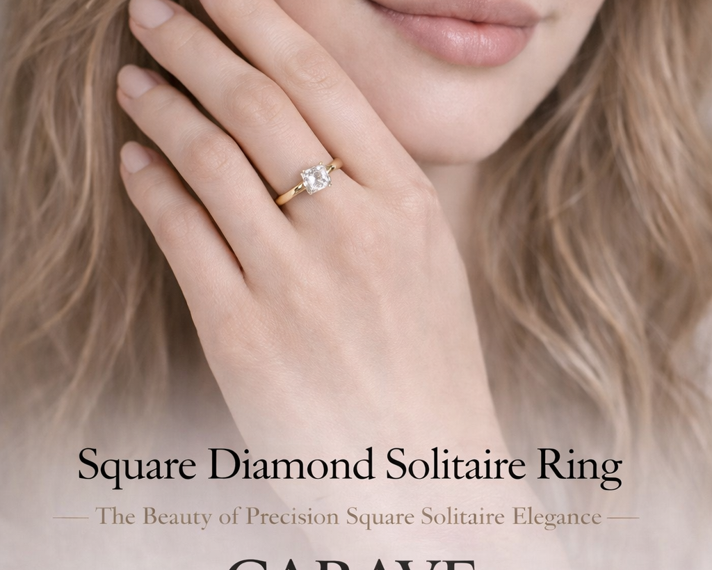 Square Diamond Solitaire Ring for Women The Beauty of Precision Square Solitaire Elegance | Carave Paris