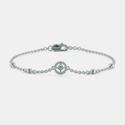 Women’s 925 Sterling Silver Circle Charm Chain Bracelet  Minimal & Elegant Design