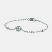 Women’s 925 Sterling Silver Circle Charm Chain Bracelet  Minimal & Elegant Design