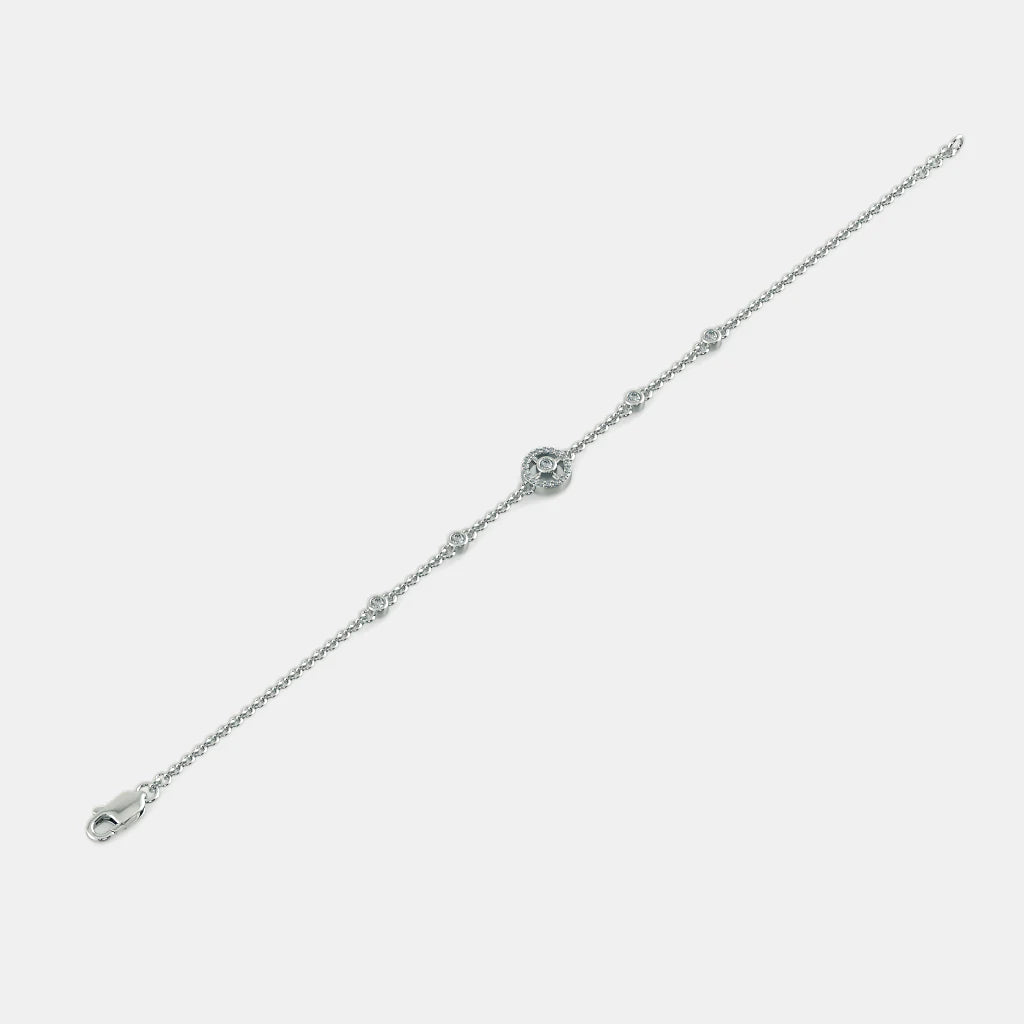 Women’s 925 Sterling Silver Circle Charm Chain Bracelet  Minimal & Elegant Design