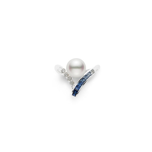 Carave Paris Pearl Blue Gemstone V Shape Ring