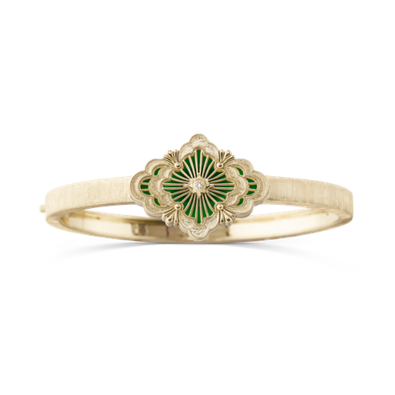 Carave Paris Éclat Quatrefoil Enamel Diamond Bangle