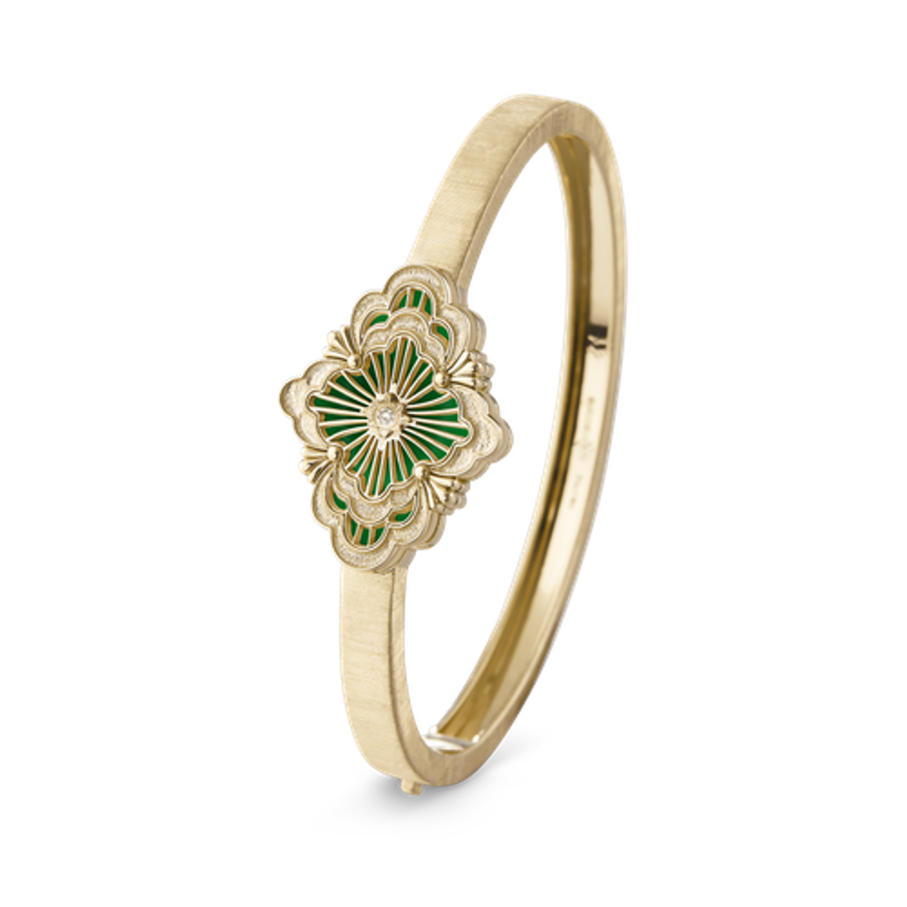 Carave Paris Éclat Quatrefoil Enamel Diamond Bangle