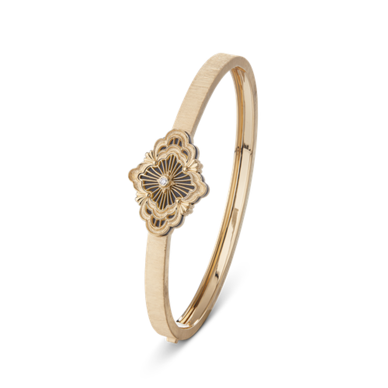 Carave Paris Éclat Quatrefoil Enamel Diamond Bangle