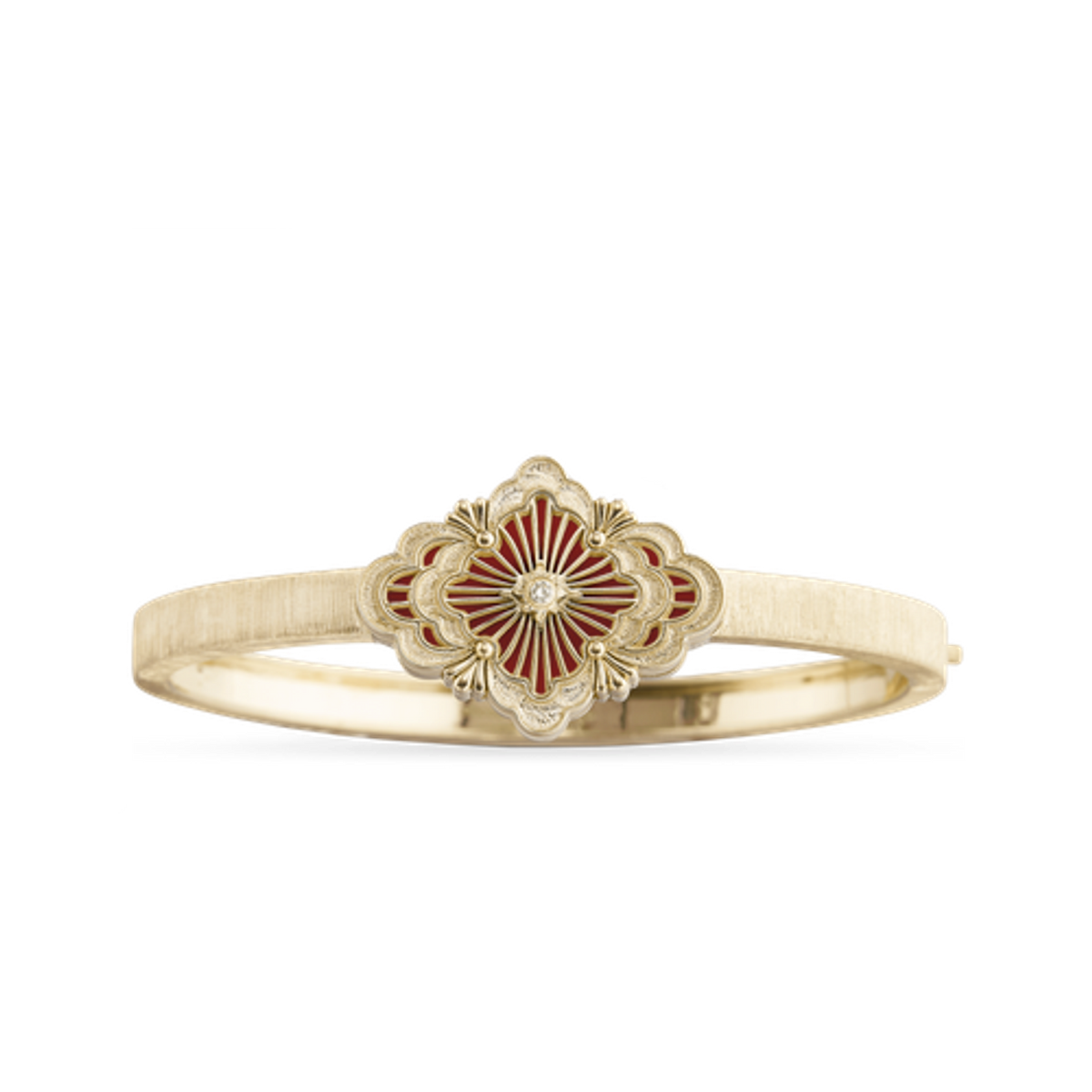 Carave Paris Éclat Quatrefoil Enamel Diamond Bangle