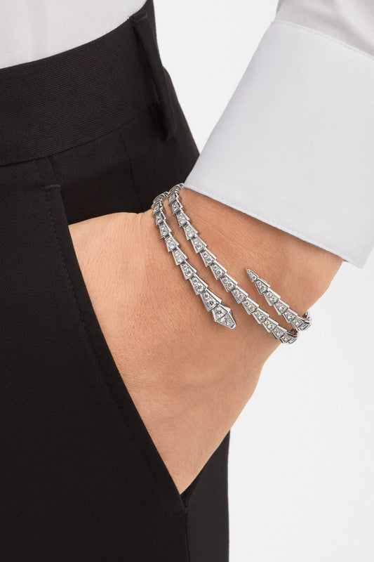Carave Paris Serpenti Diamond Wrap Bangle Bracelet