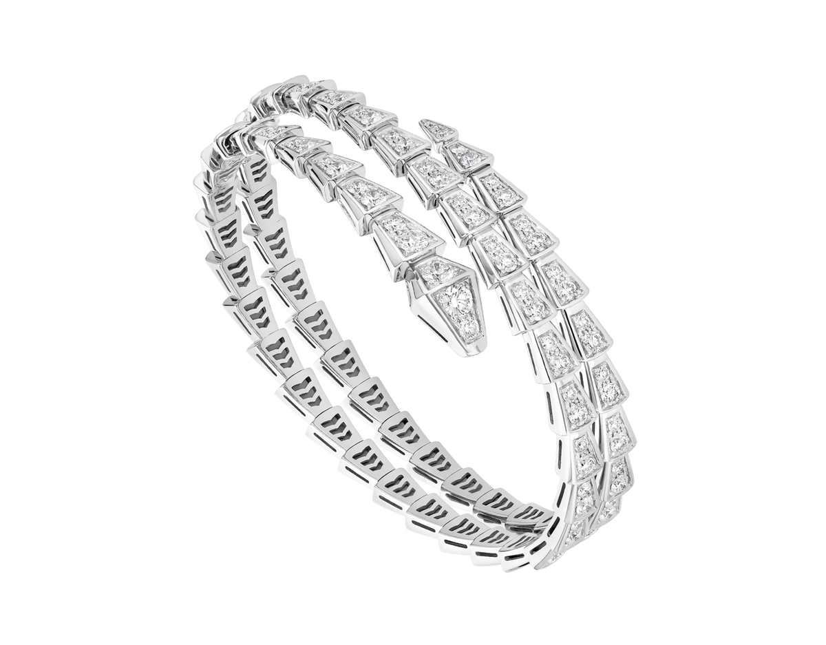 Carave Paris Serpenti Diamond Wrap Bangle Bracelet
