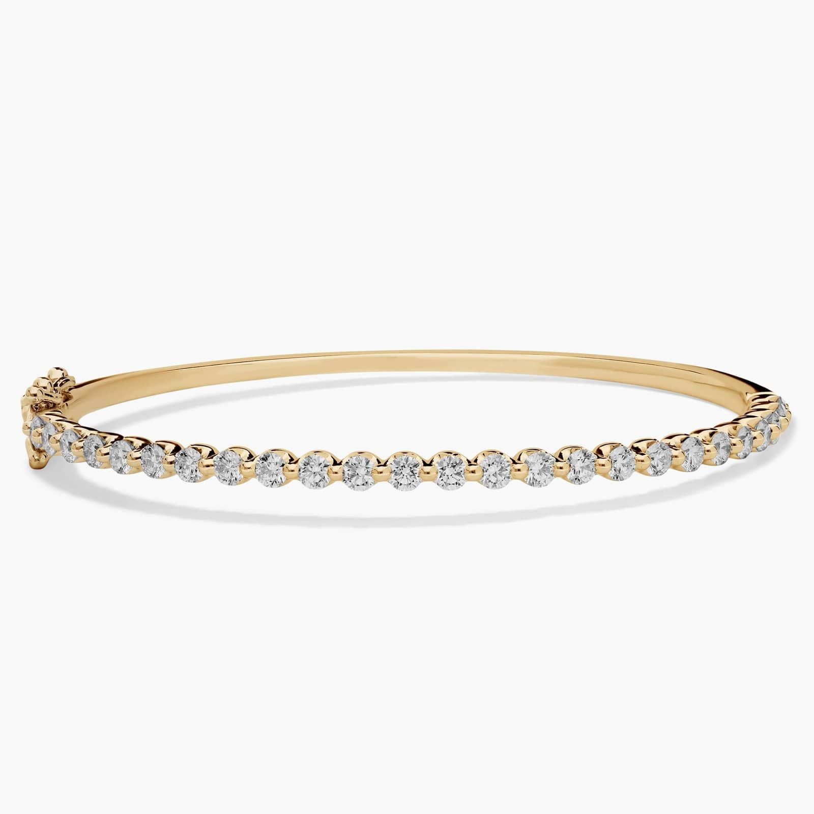 Diamond Accent Open Bangle Bracelet in Yellow Gold