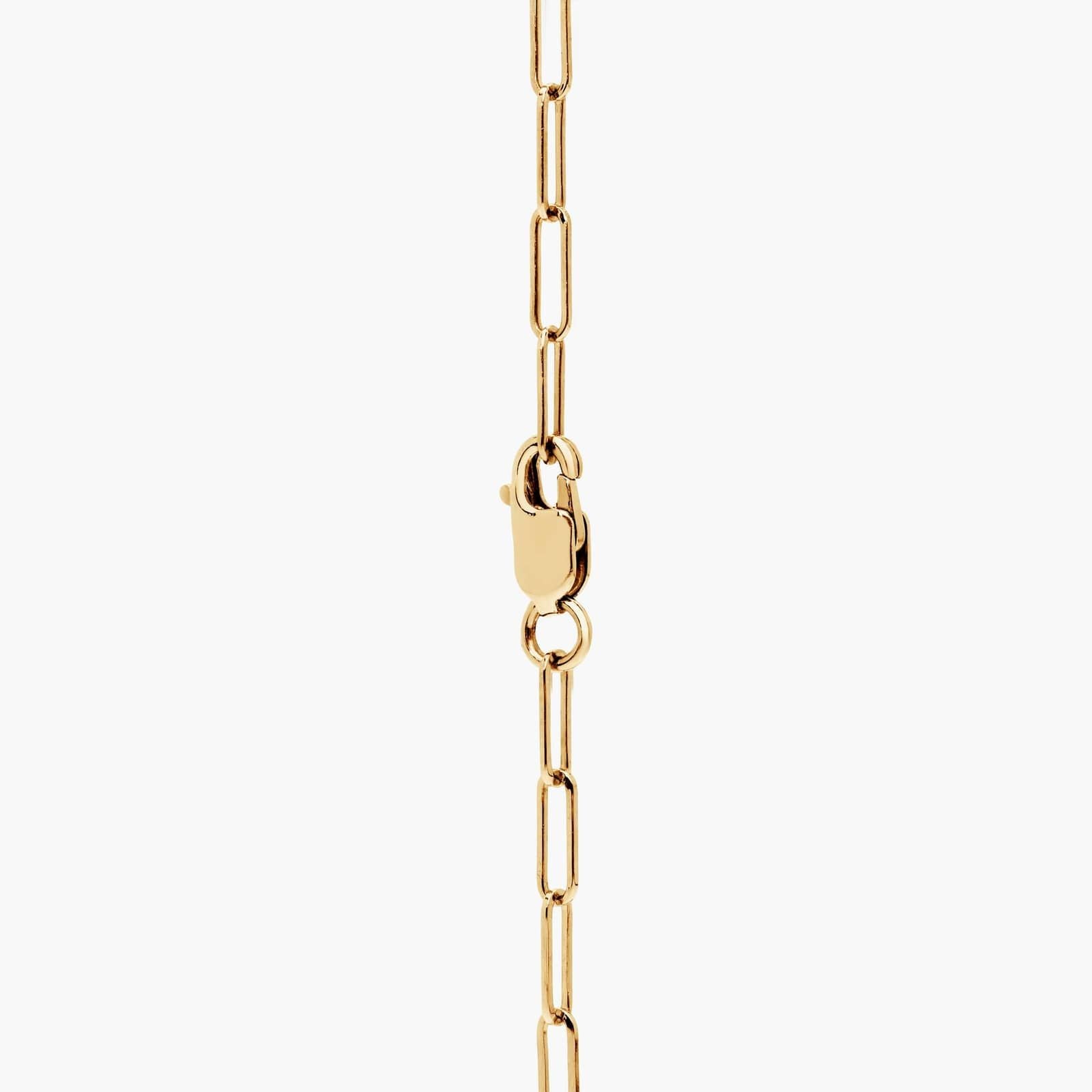 Diamond Tennis Bracelet with Paperclip Link Detail in Yellow Gold