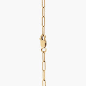 Diamond Tennis Bracelet with Paperclip Link Detail in Yellow Gold