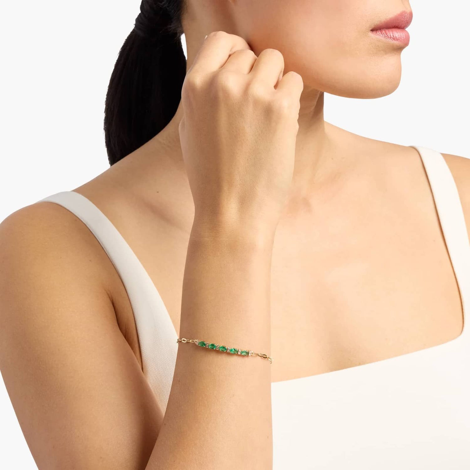 Carave Paris Emerald Station Chain Bracelet