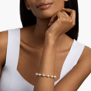 Freshwater Pearl Bracelet with Textured Yellow Gold Beads