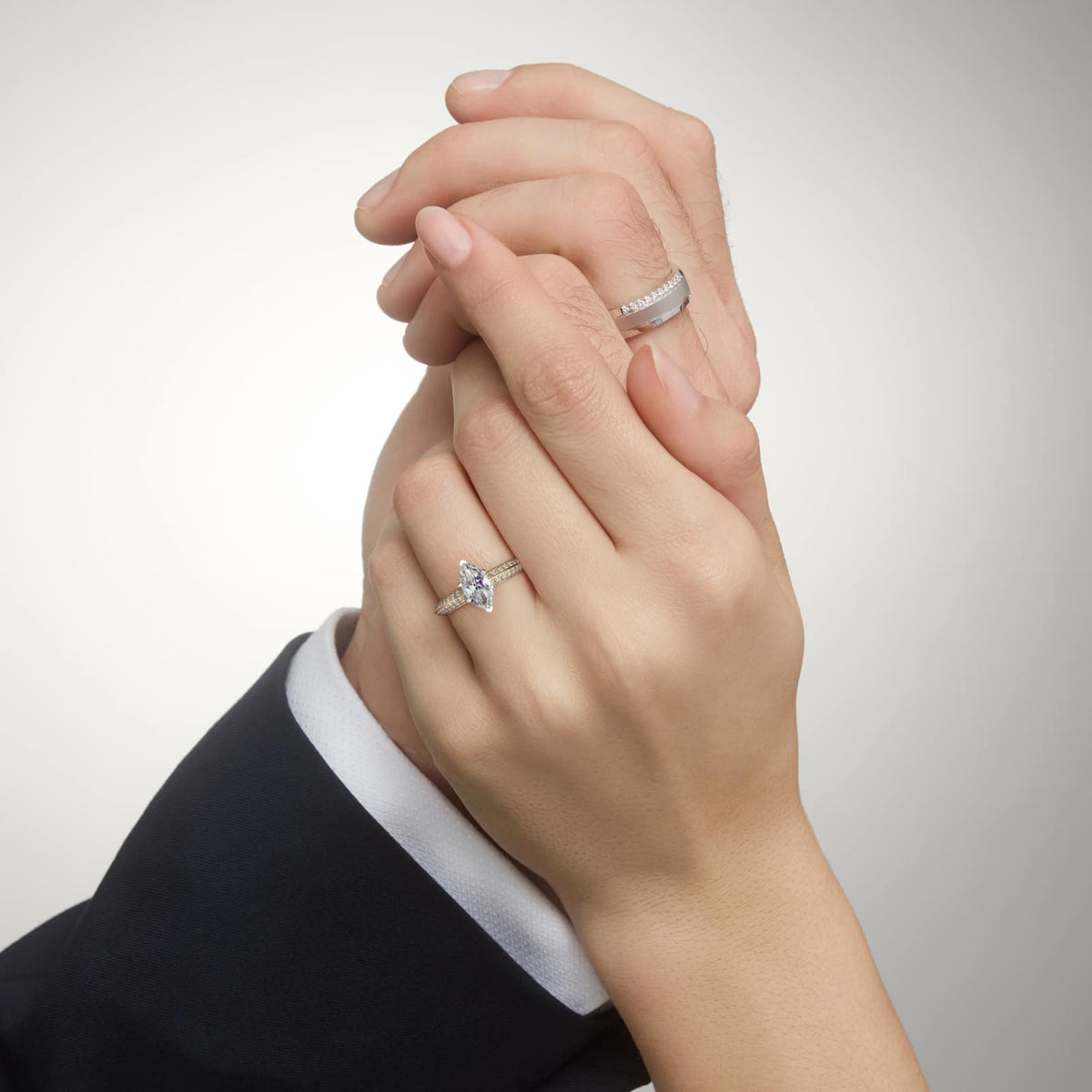 Carave Paris Marquise Solitaire Pavé Ring