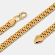 Men’s Chevron Pattern Gold Chain Necklace Sleek Solid Finish Design