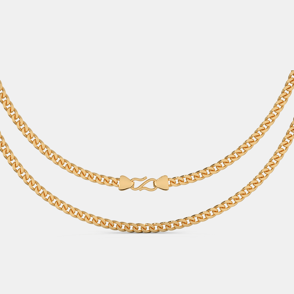 Men’s Classic Cuban Gold Chain Necklace Bold Solid Finish Design