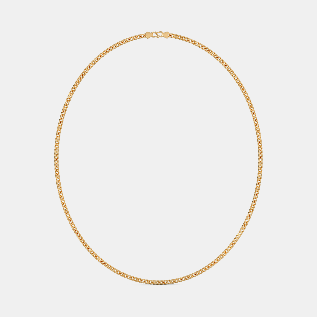 Men’s Classic Cuban Gold Chain Necklace Bold Solid Finish Design