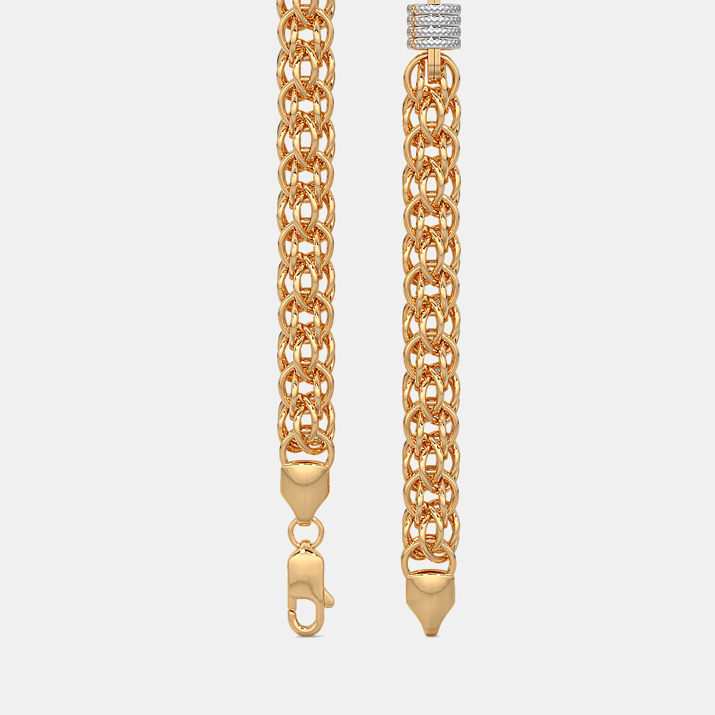 Men’s Designer Diamond Accent Gold Chain Necklace Bold Solid Finish Design