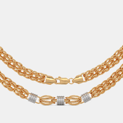Men’s Designer Diamond Accent Gold Chain Necklace Bold Solid Finish Design