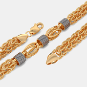 Men’s Designer Diamond Accent Gold Chain Necklace Bold Solid Finish Design