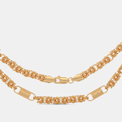 Men’s Designer Textured Link Gold Chain Necklace Sleek Solid Finish Design