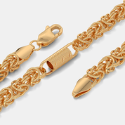 Men’s Designer Textured Link Gold Chain Necklace Sleek Solid Finish Design