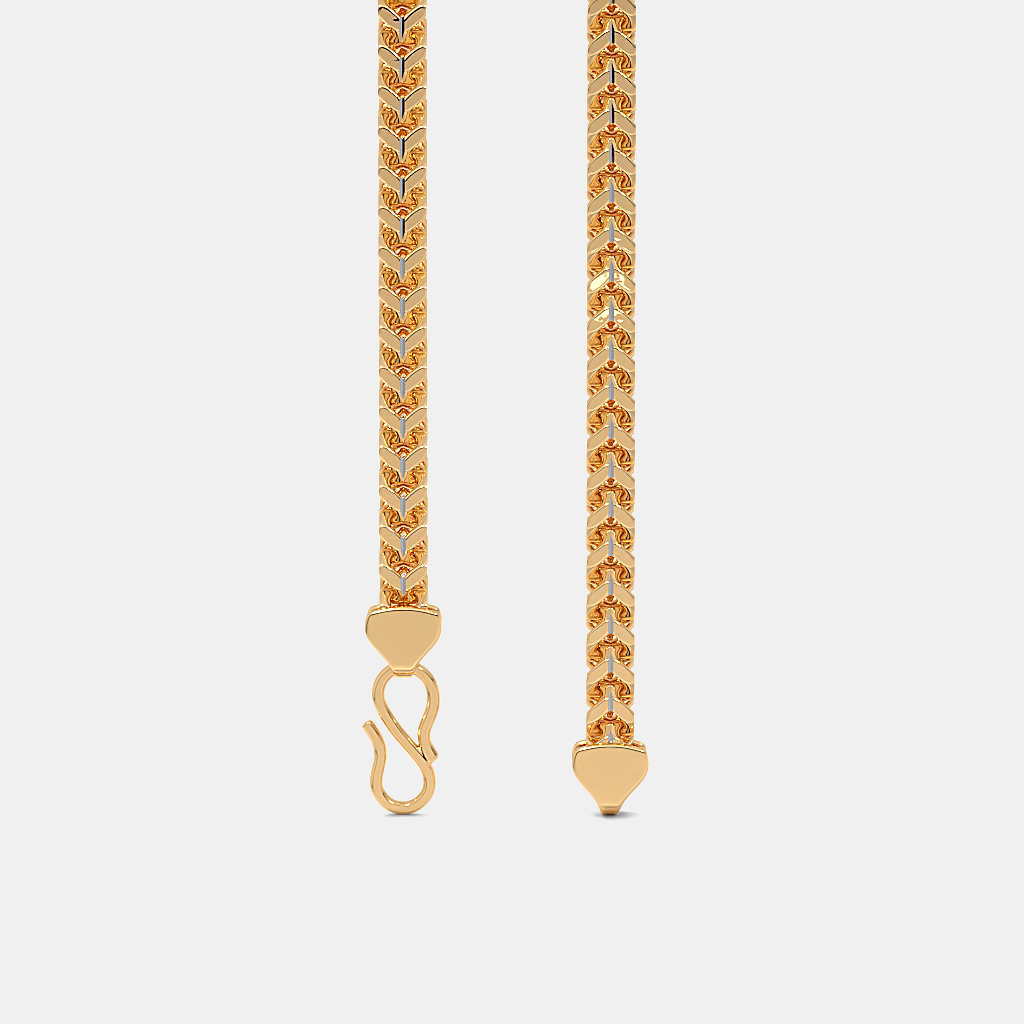 Men’s Flat Cuban Gold Chain Necklace Sleek Solid Finish Design