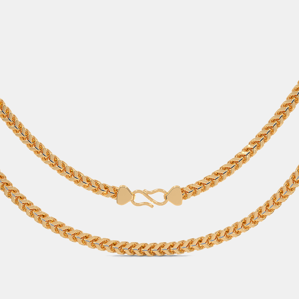 Men’s Flat Cuban Gold Chain Necklace Sleek Solid Finish Design