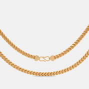 Men’s Flat Cuban Gold Chain Necklace Sleek Solid Finish Design