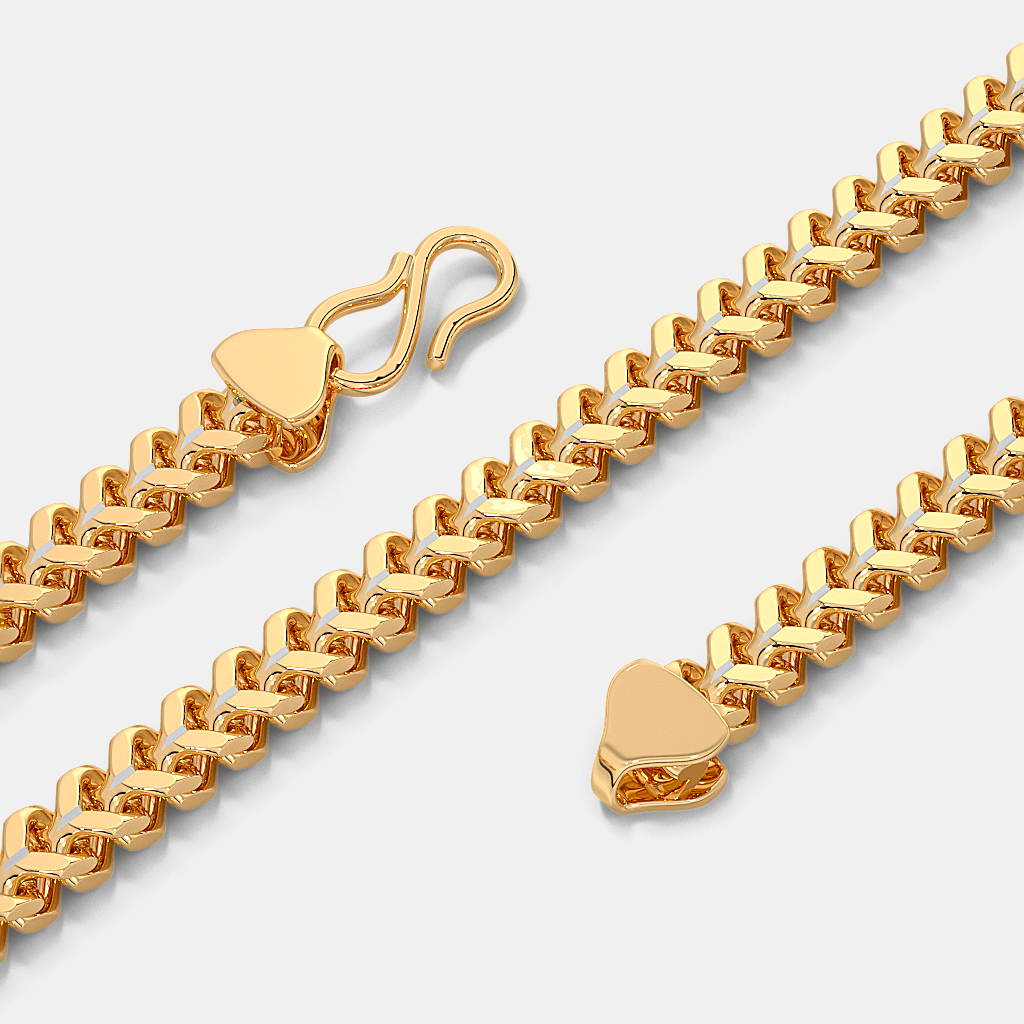 Men’s Flat Cuban Gold Chain Necklace Sleek Solid Finish Design